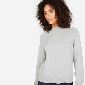Everlane Cotton Mockneck Crop Sweater in Heather Grey